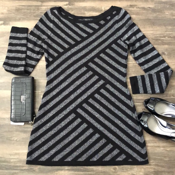 White House Black Market Dresses & Skirts - WHBM Striped Sparkly Sweater Dress